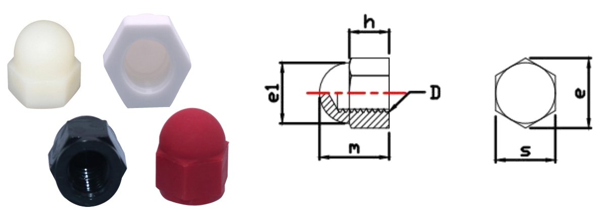 Cap nut nuts Protective caps Hexagonal screw nut protective cap