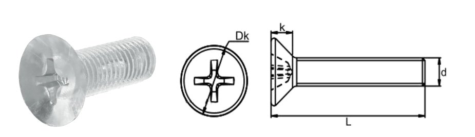 Pc Cross Countersunk Head Screw 3