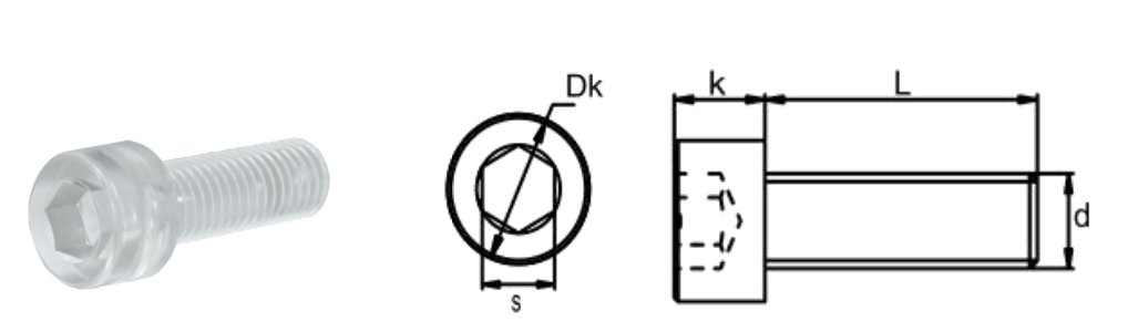 Pc Hexagon Socket Head Screw 3