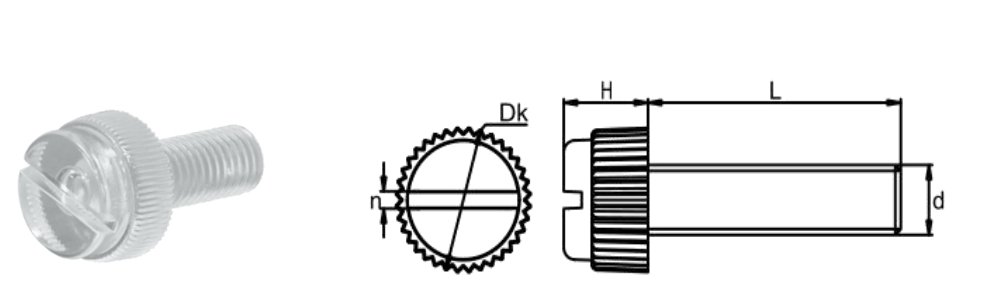 Pc Slotted Knurled Screw 1