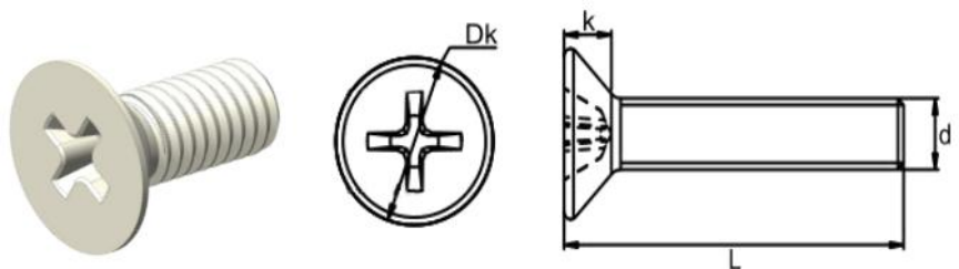 PEEK Cross Pan head Bolts