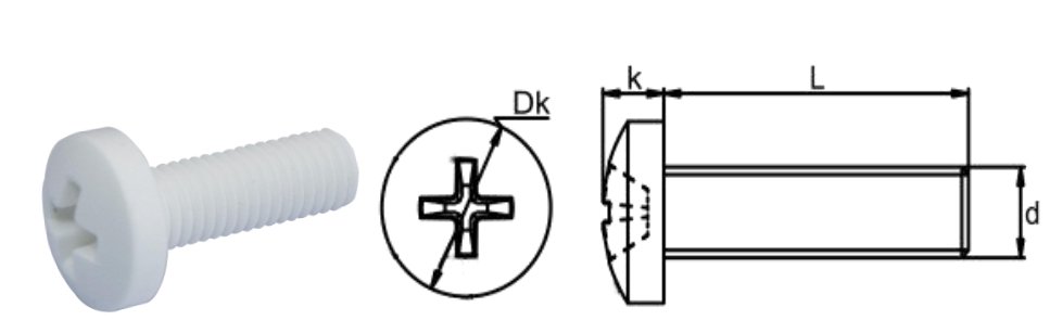 Ptfe Cross Pan Head Screw 3