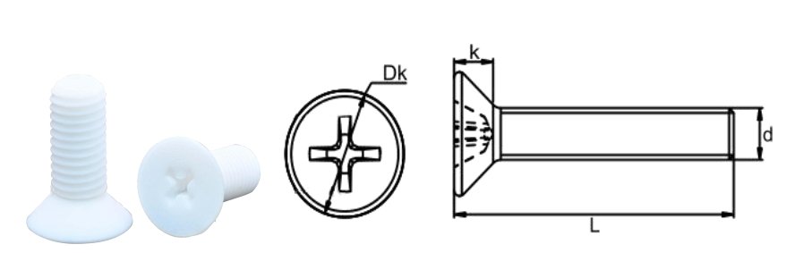 Ptfe Crosscounter Sunk Head Screw 1