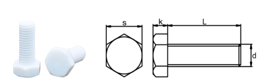 Ptfe Hexagon Head Bolt 1