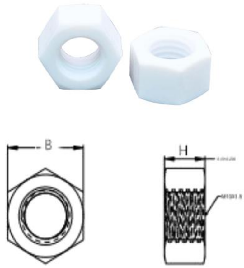 Ptfe Hexagon Nut 3