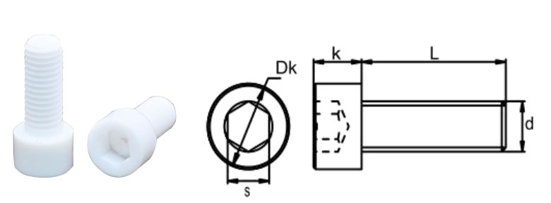 Ptfe Hexagon Socket Head Screw 4