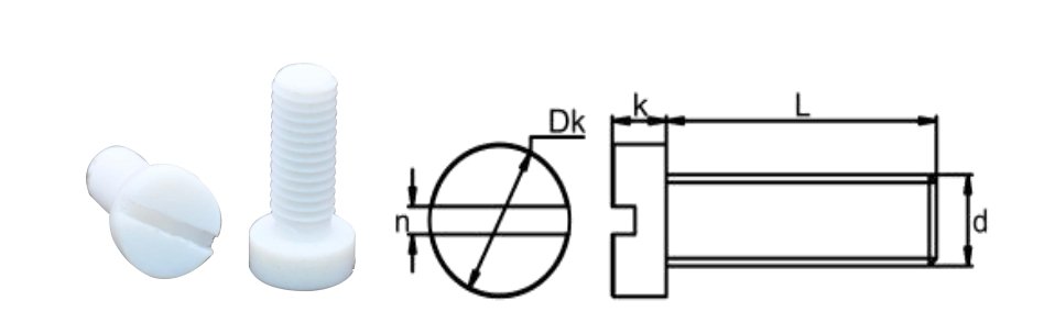 Ptfe Slotted Cheese Head Screw 3
